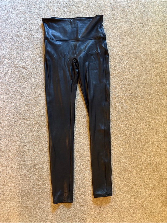 SPANX Pants - SPANX Black Faux-Leather Leggings